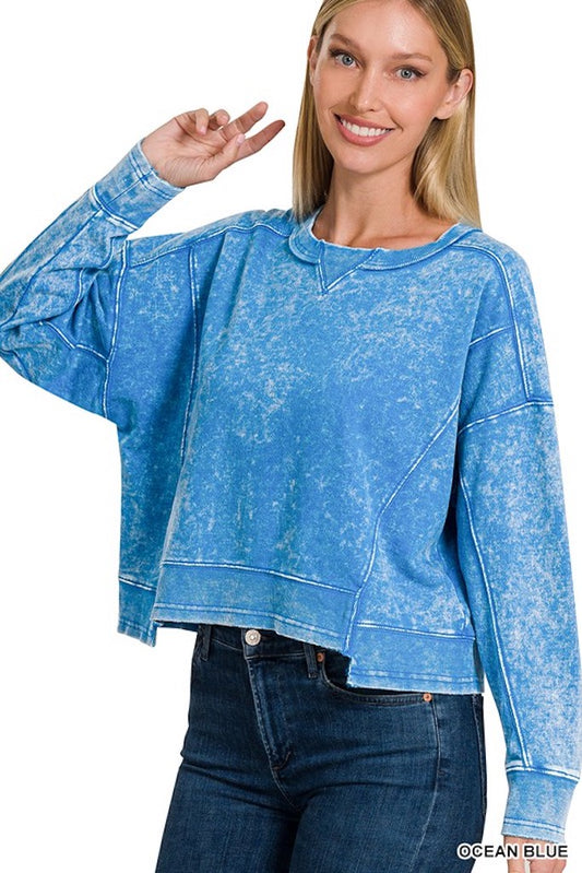 Forever Me Pullover Sweatshirt- Blue