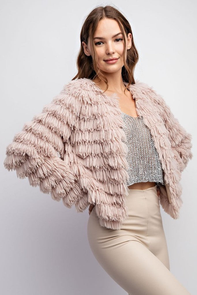 Tilly Faux Fur Jacket- Beige