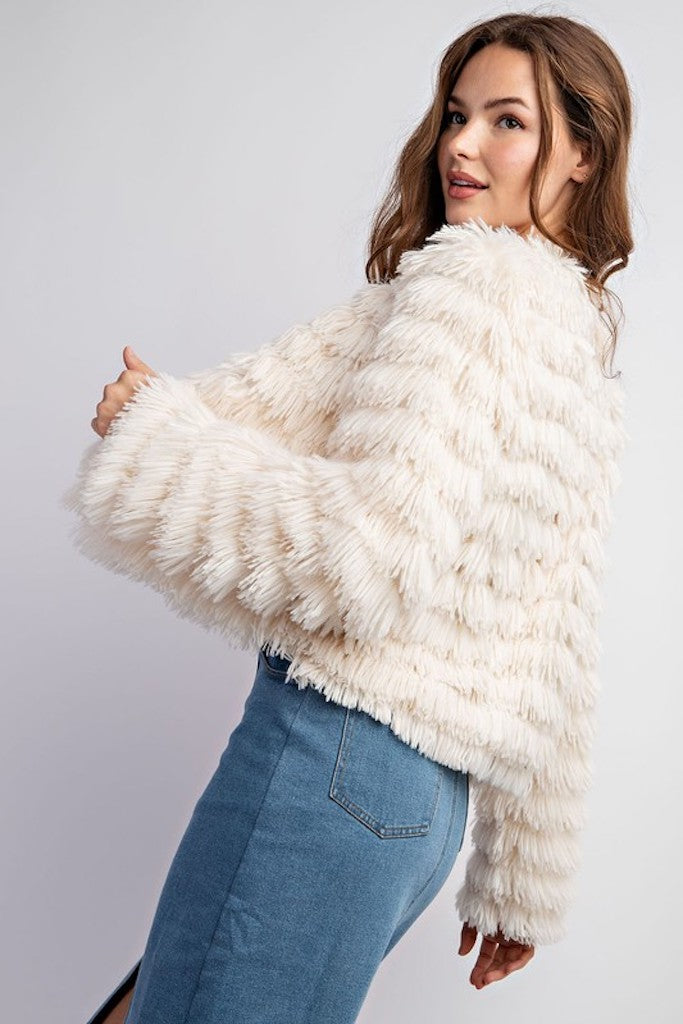 Tilly Faux Fur Jacket- Cream