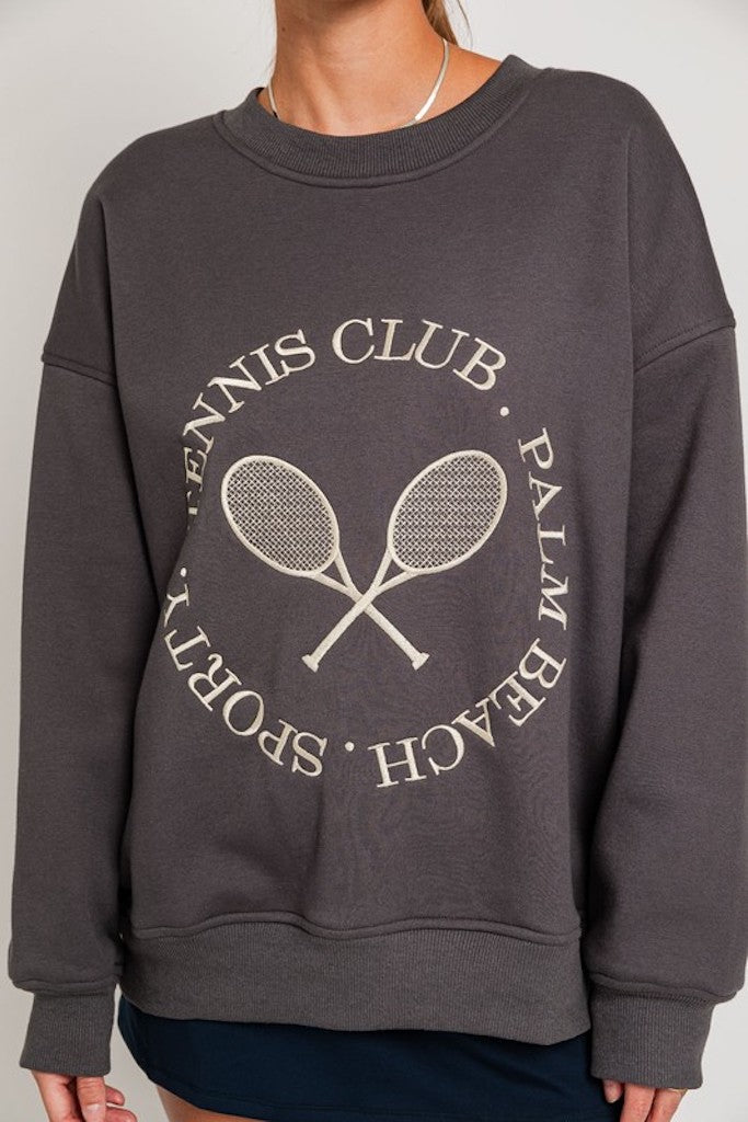 Tennis Club Sweatshirt Charcoal