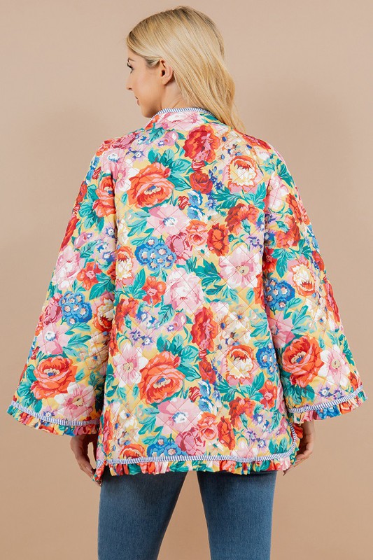 Flower Shop Printed Jacket- Multi
