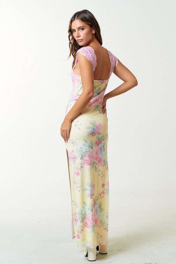 On A Journey Maxi Dress- Pink/Yellow