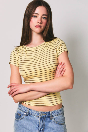 Striking Gold Striped Top - Yellow