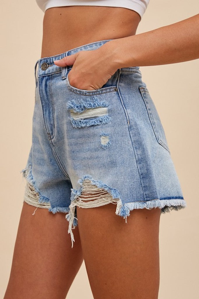Alexa Denim Shorts- Medium Wash