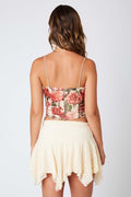 Lean On Me Corset Top- Cream/Red