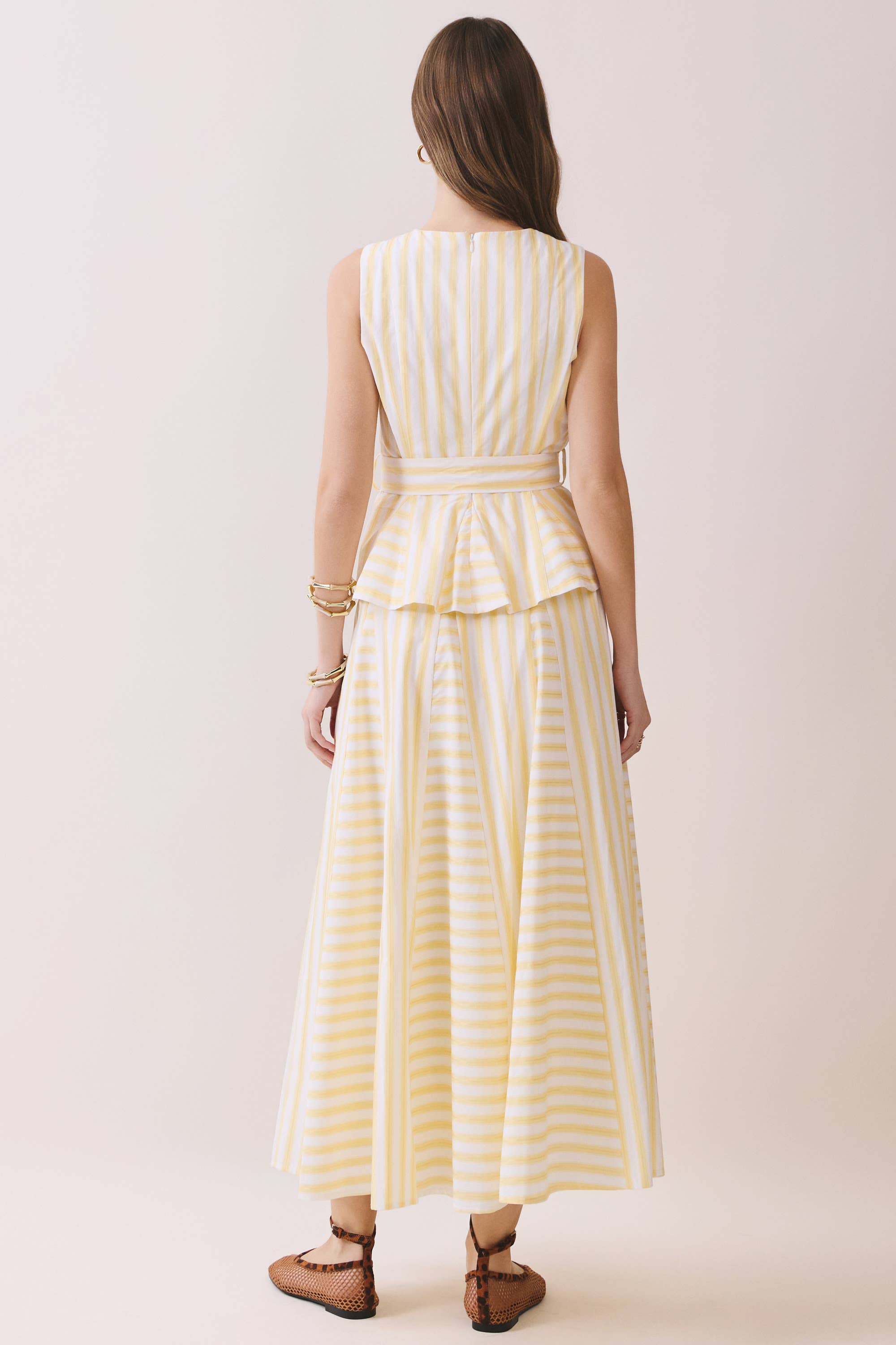 Good Life Striped Midi Skirt - Light Yellow