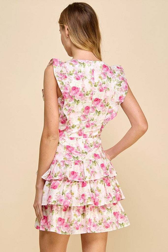 Piper Floral Mini Dress- Pink