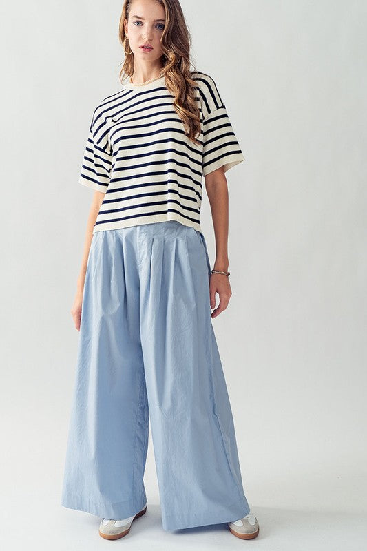 Carley Striped Top- Navy
