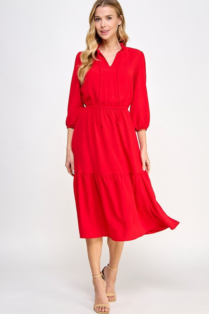 Real Love Midi Dress- Red