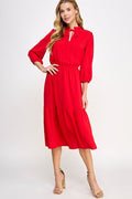 Real Love Midi Dress- Red
