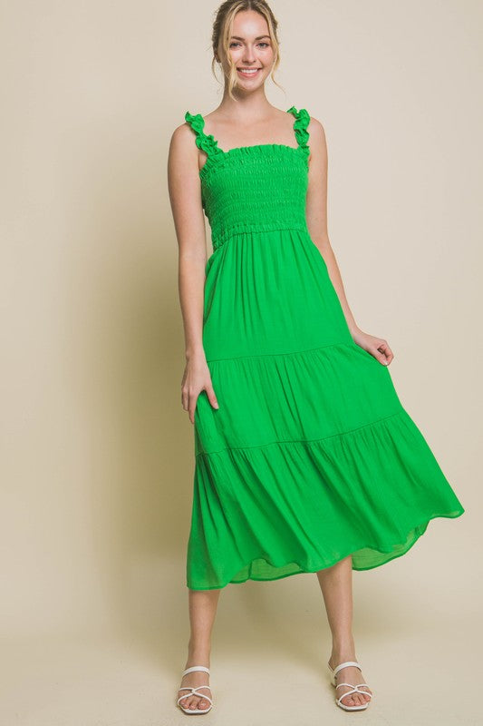 Lovely Days Midi Dress- Green