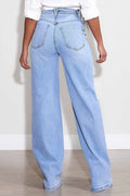 Just The Essentials Wide Leg Jeans- Light Wash