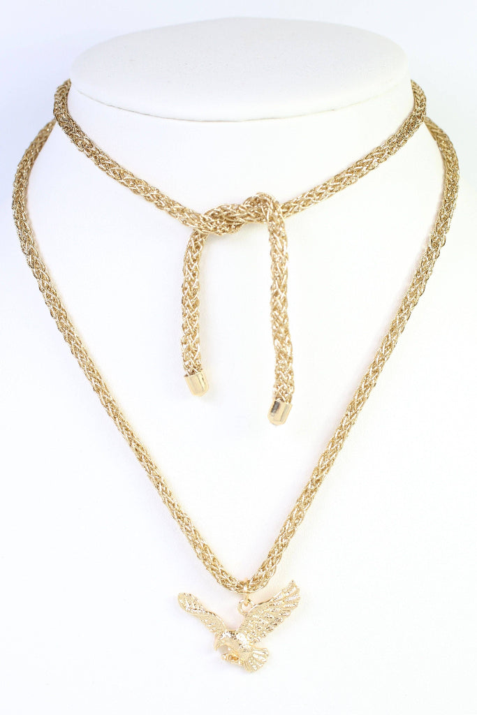 Corie Cord Eagle Necklace - Gold