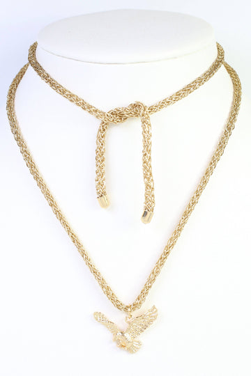 Corie Cord Eagle Necklace - Gold
