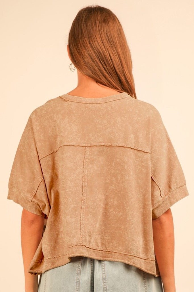 Think Less Crop Top - Taupe
