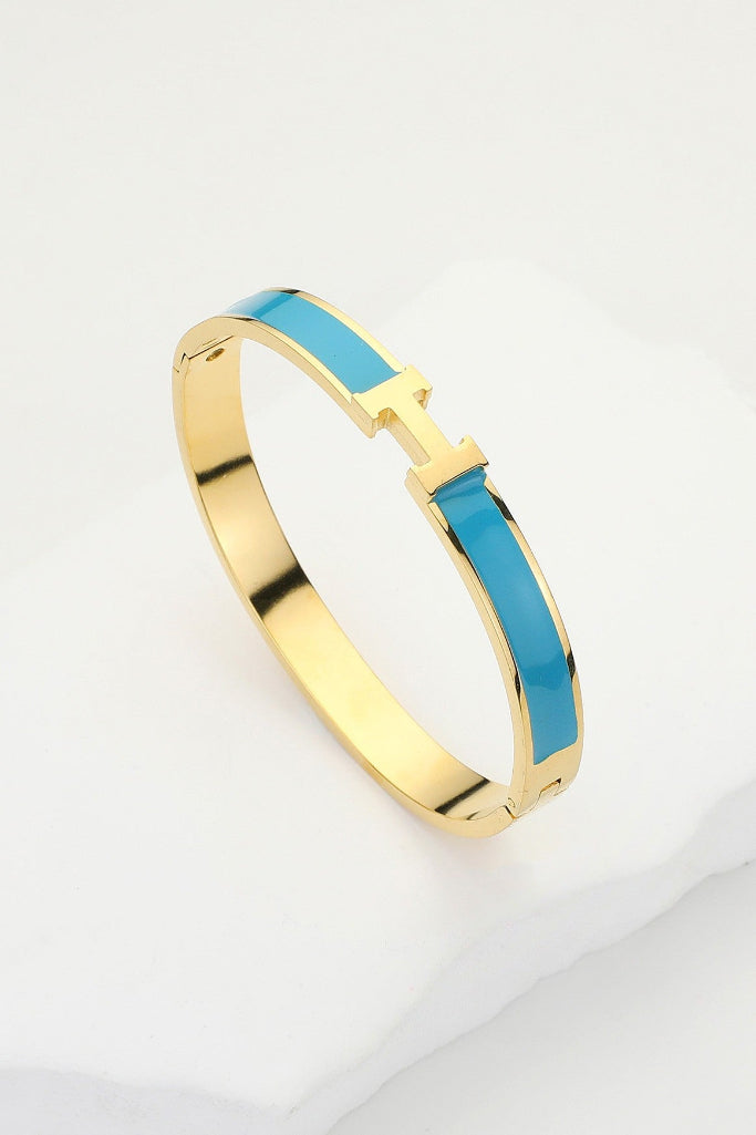 Danza H Hinge Bracelet - Turquoise