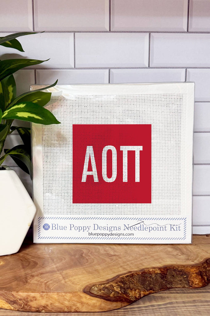 Alpha Omicron Pi 4x4 Needlepoint Kit