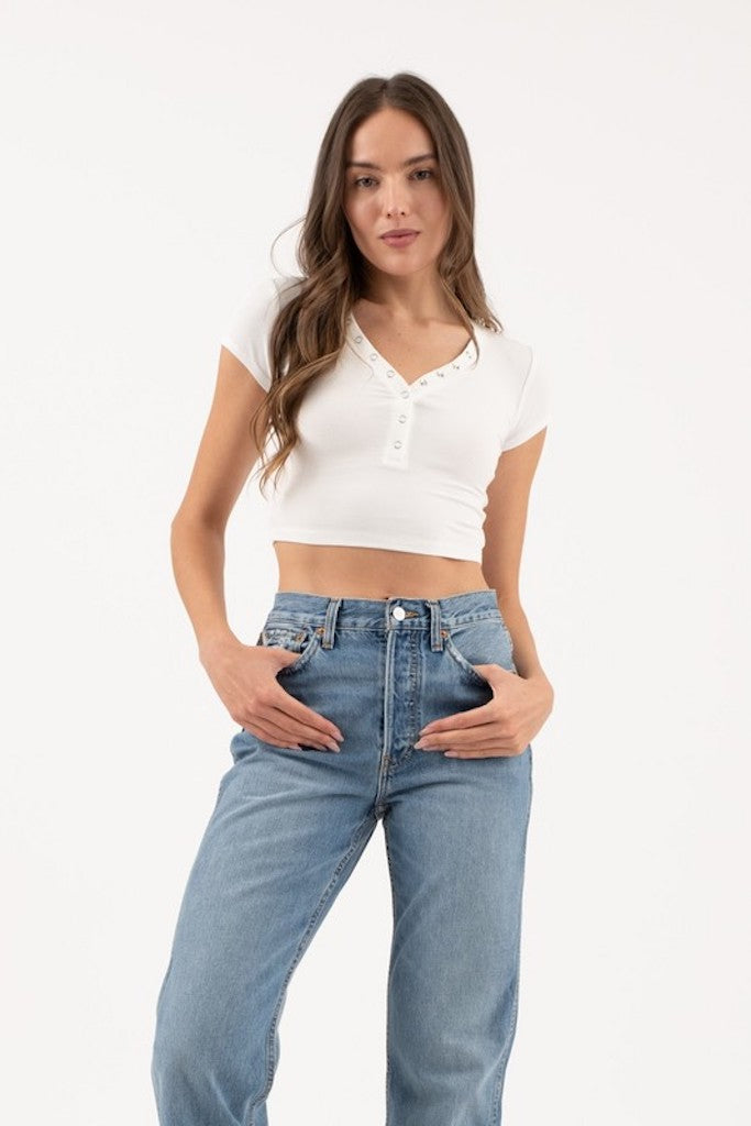 I Won Crop Top- White