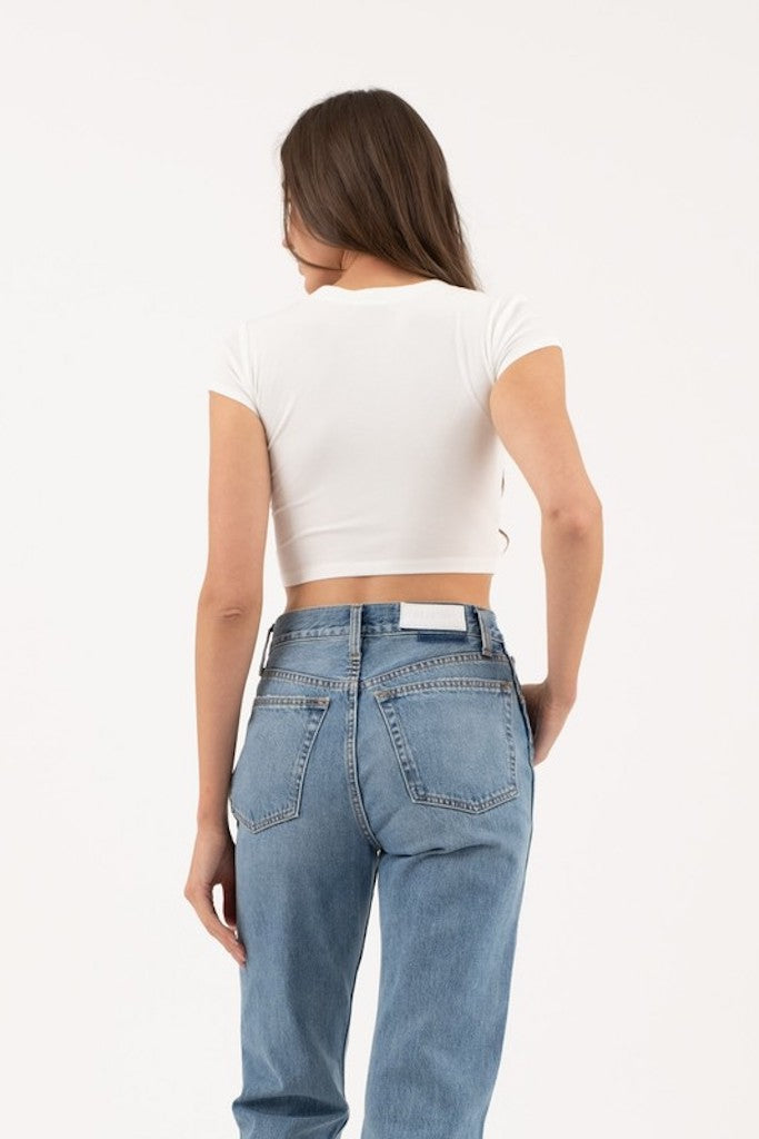 I Won Crop Top- White