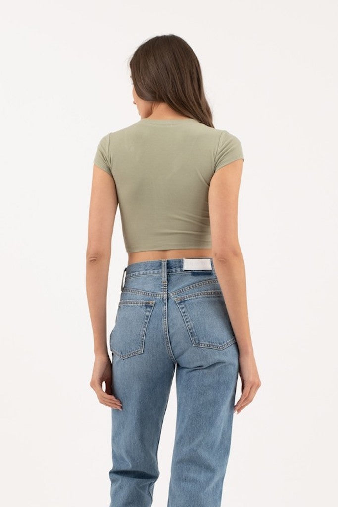 I Won Crop Top- Olive