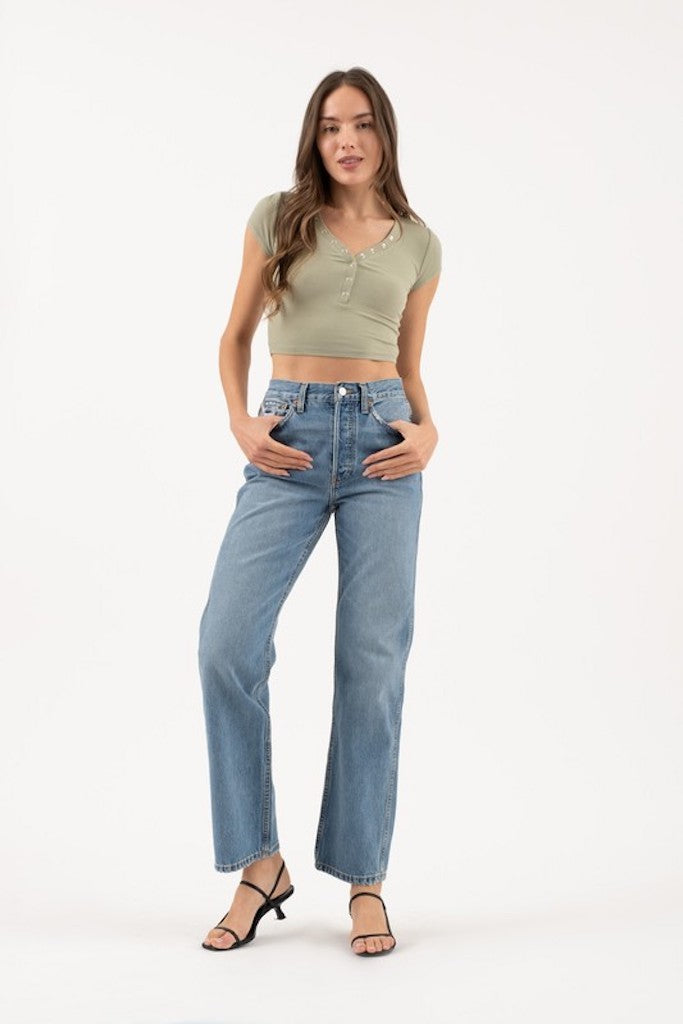 I Won Crop Top- Olive