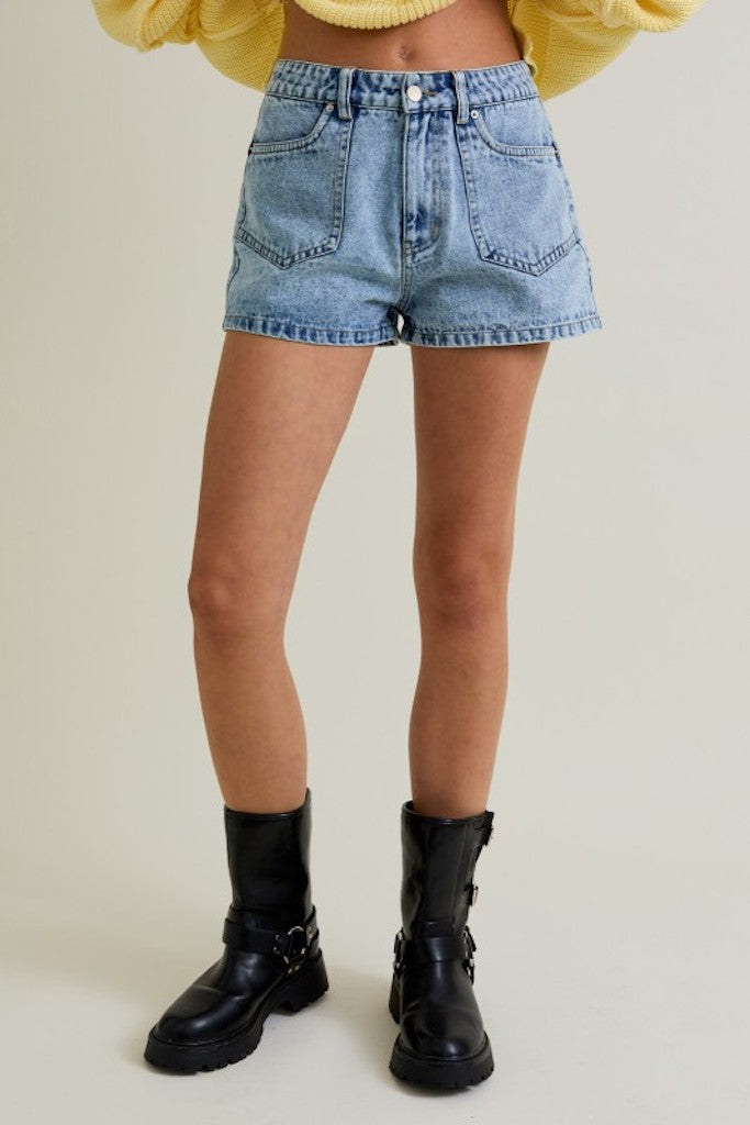 Damsey Denim Shorts- Light Wash