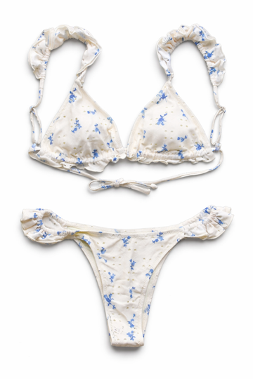 Rachel Floral Bikini - Cream/Blue