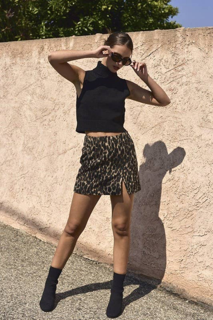 Until Forever Mini Skirt - Leopard