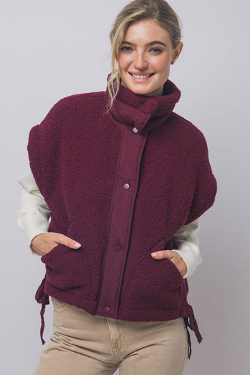 Free Range Teddy Vest - Burgundy