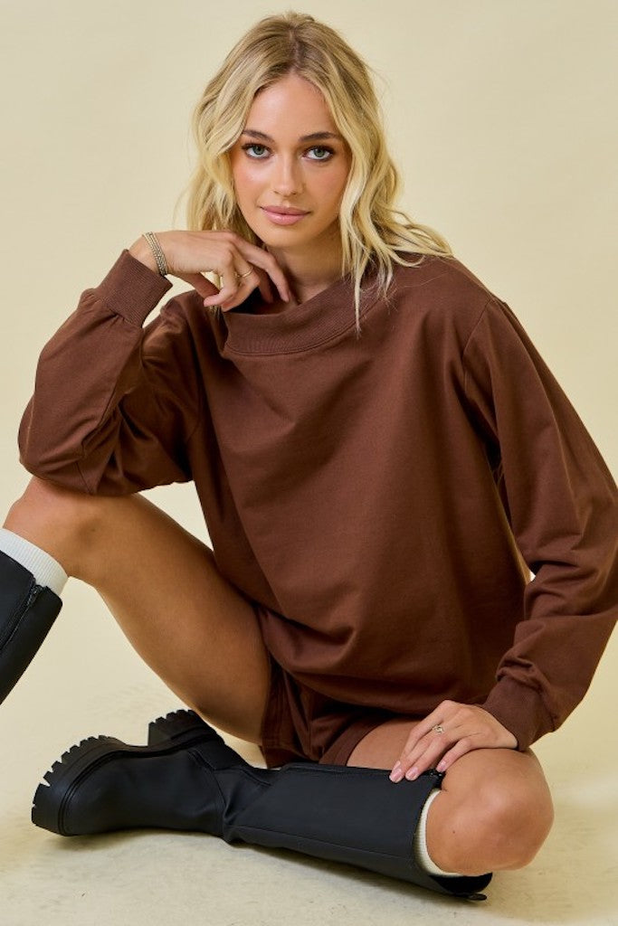 Sweet Tease Sweatshirt- Brown