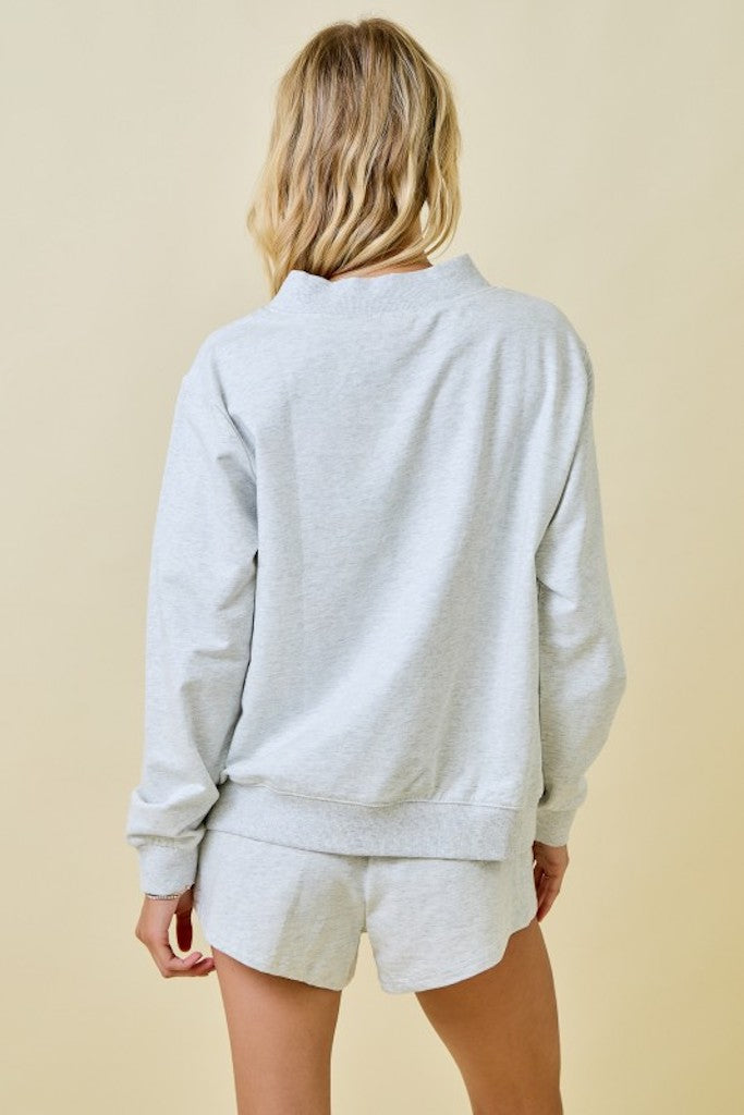 Sweet Tease Sweatshirt- Heather Grey