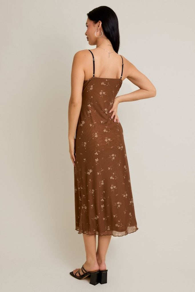 Giavana Midi Dress- Brown