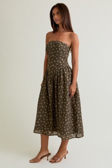 Afterglow Midi Dress- Olive