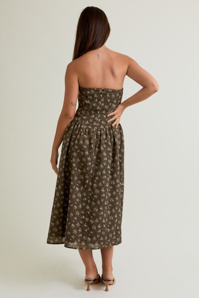 Afterglow Midi Dress- Olive