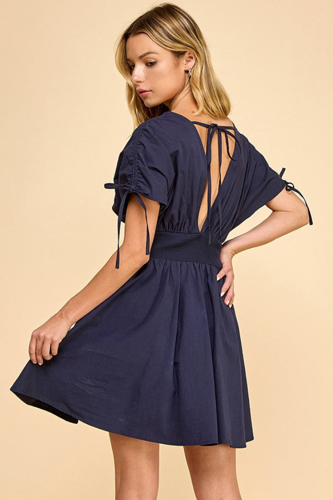 Classic Core V-Neck Dress - Navy