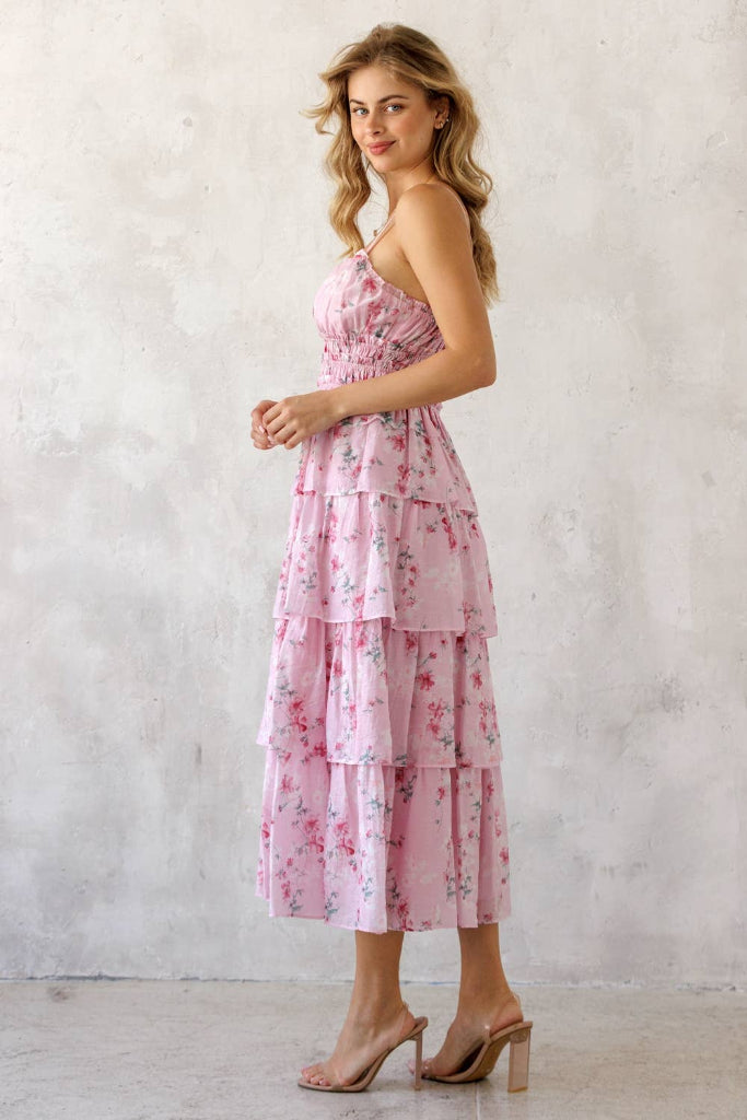 Sia Midi Dress- Pink