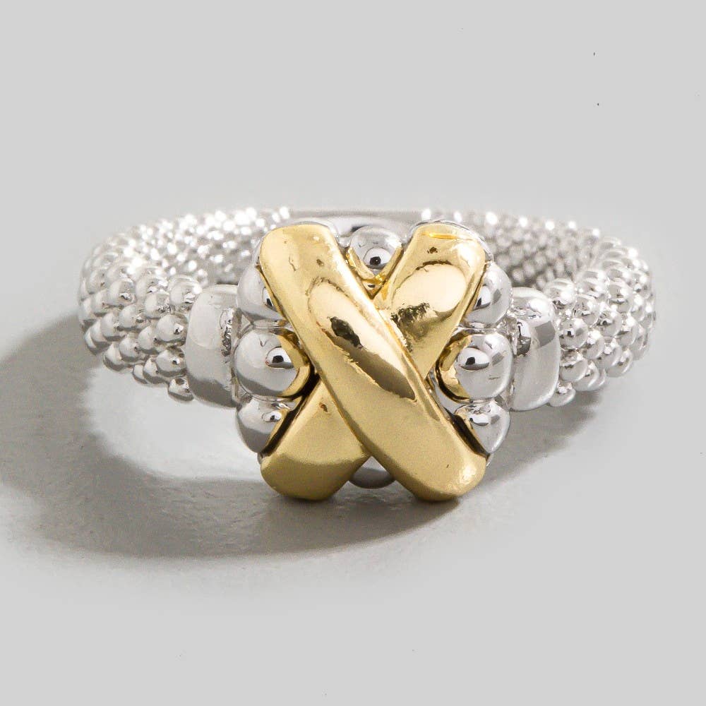 X Factor Twisted Ring - Silver/Gold