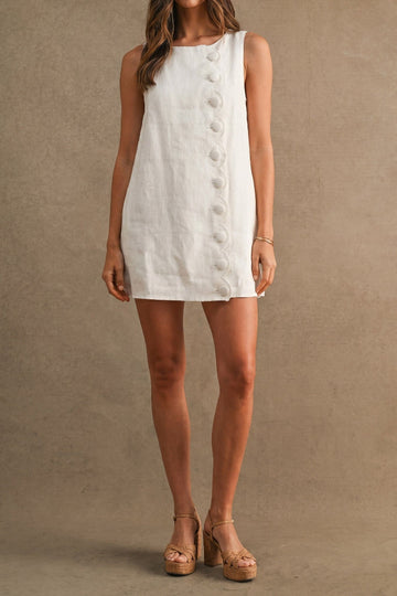 Living Honest Linen Dress - Off White