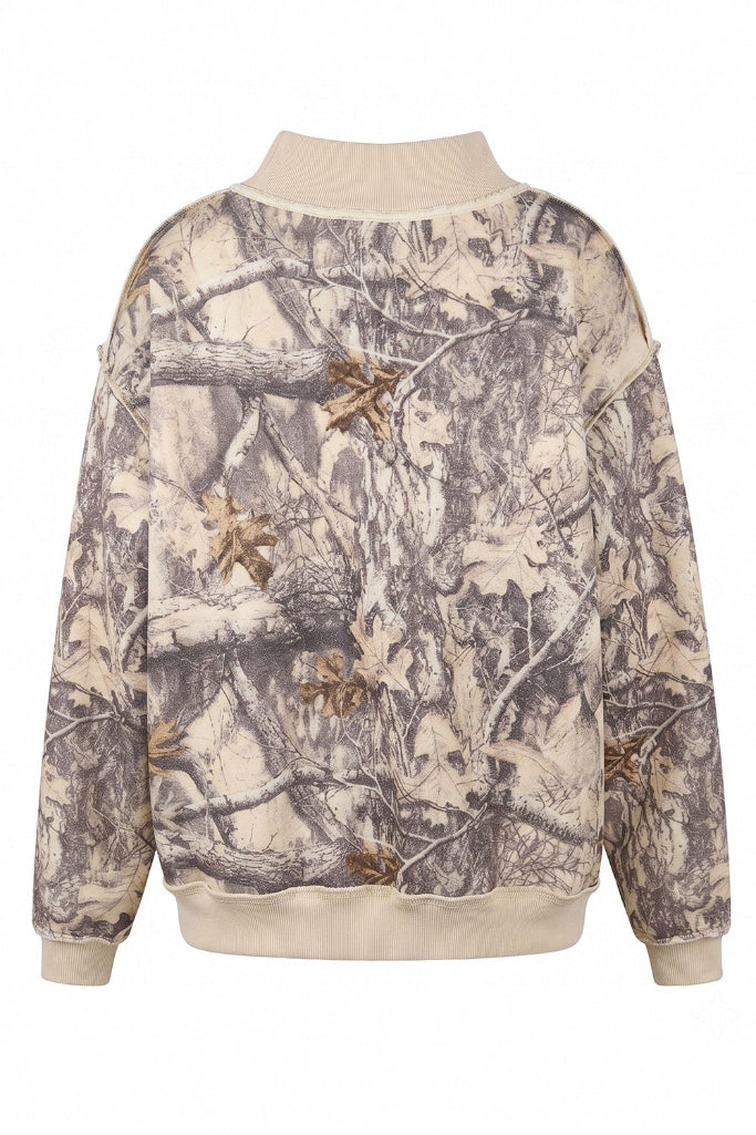 Creekside Mock Neck Sweatshirt - Taupe Camo