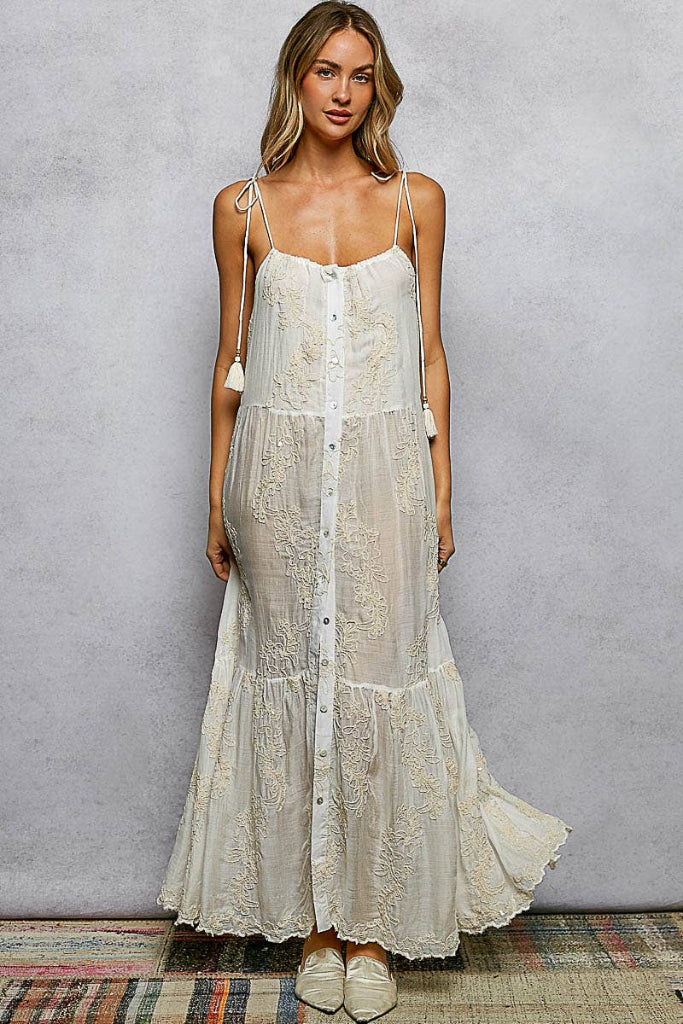 Free Flow Tiered Maxi Dress - Off White