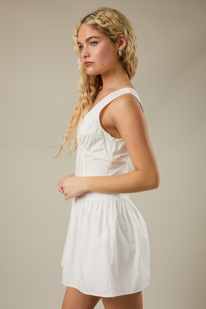 Nolan Poplin Dress - White