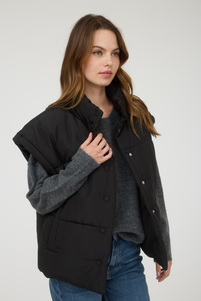 Caden Puffer Vest - Black