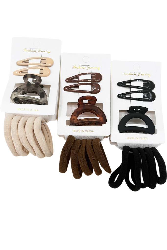 Hair Clip & Tie Set -