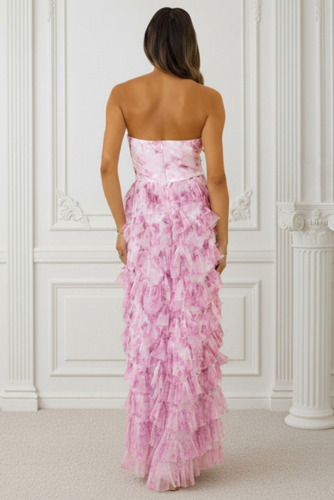 Spring Poise Floral Dress - Fuchsia