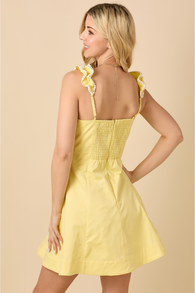Kenzie Ruffle Mini Dress - Yellow