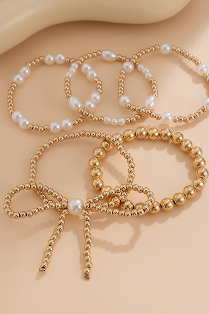 Jadis Bow Bracelet Set - Gold