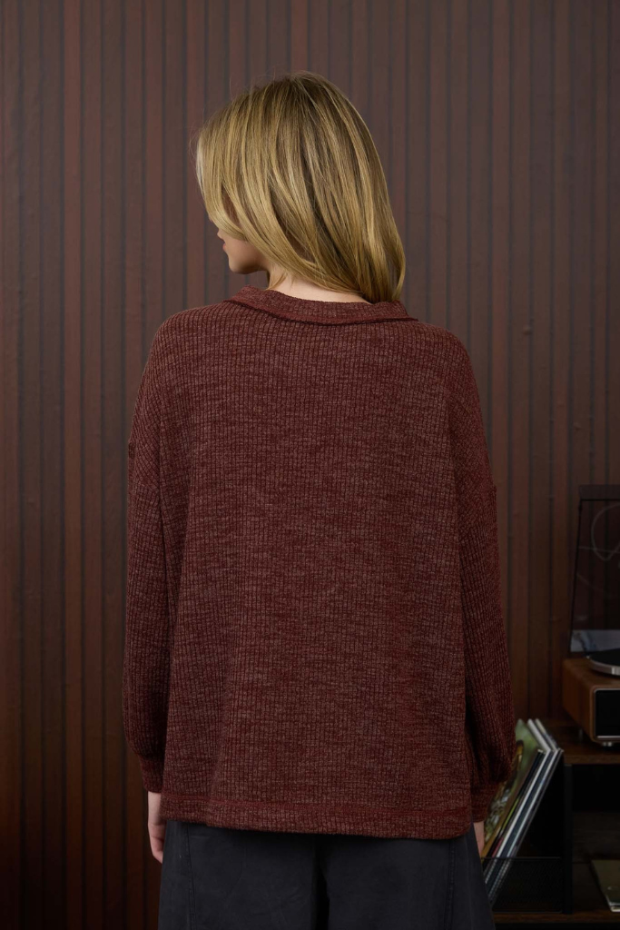 Goldie Knit Top - Burgundy