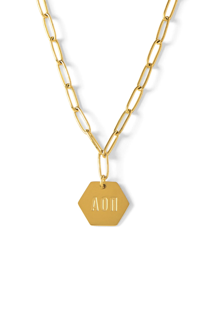 Sorority Paperclip Necklace - AOII