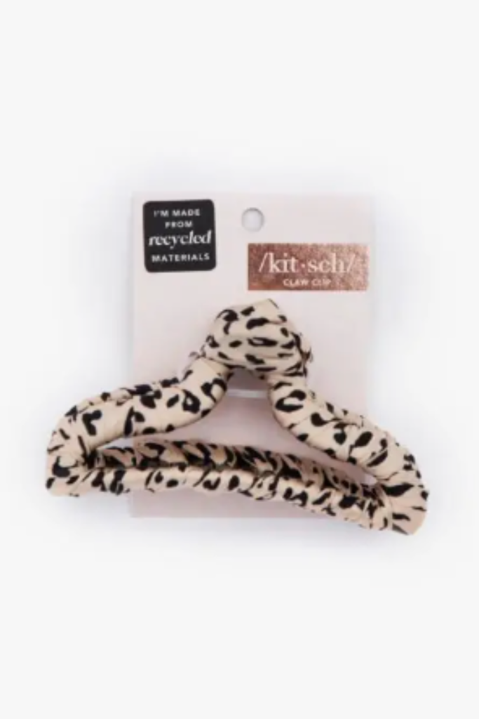 Satin Wrapped Claw Clip - Leopard