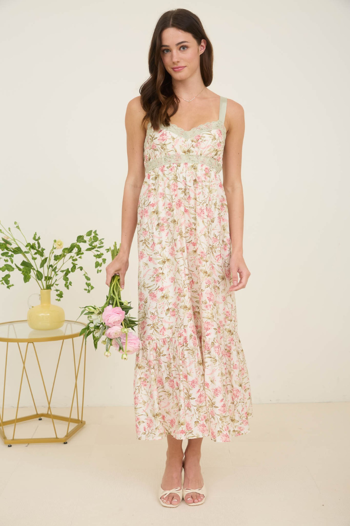 Outstanding Floral Maxi Dress - Pink Multi